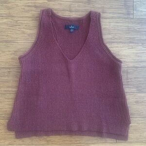 Rust brown knit v-neck tank